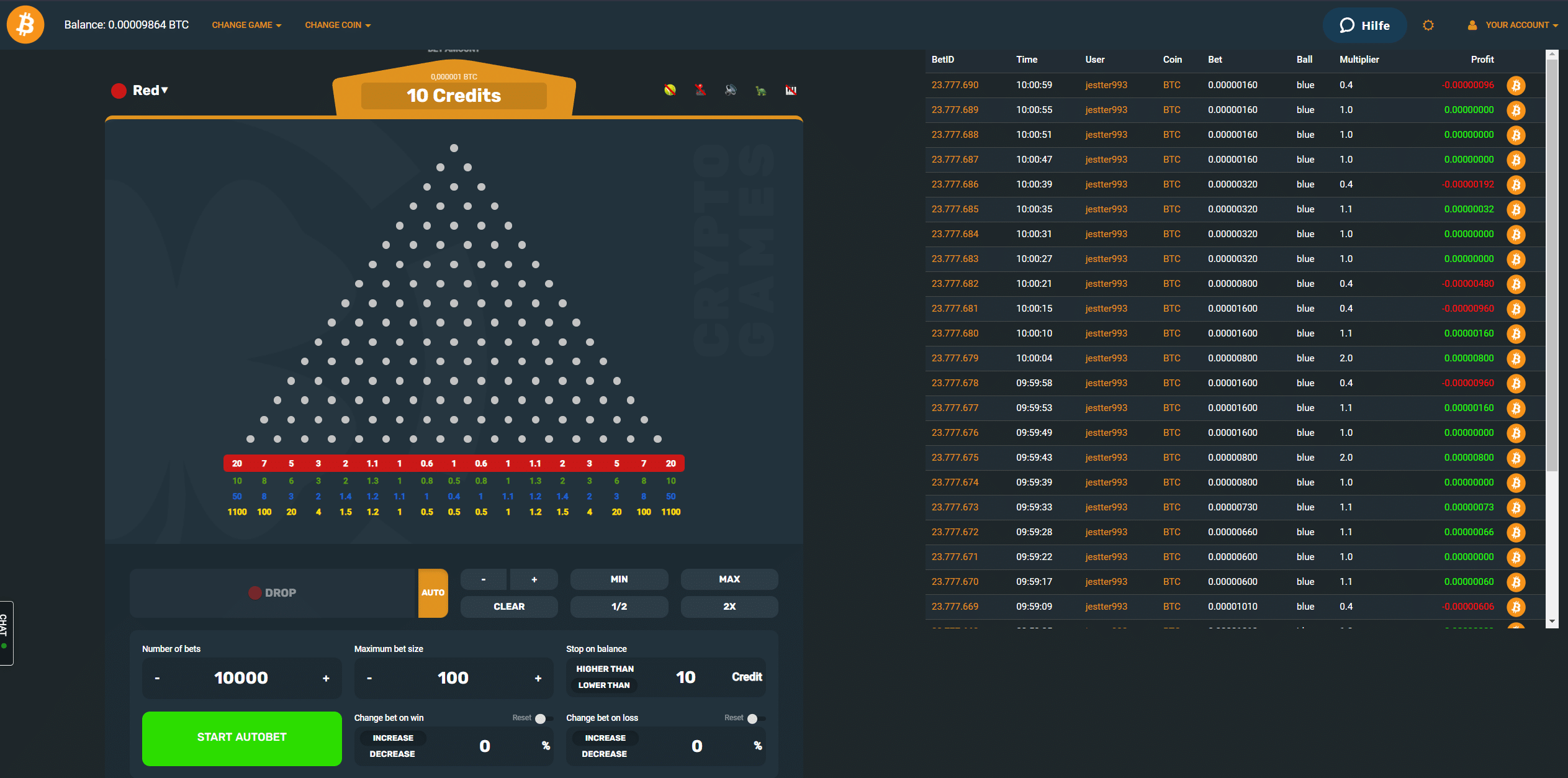 Crypto.Games Plinko