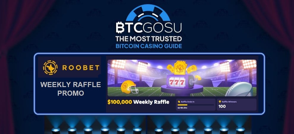 Screenshot of Roobet weekly raffle page